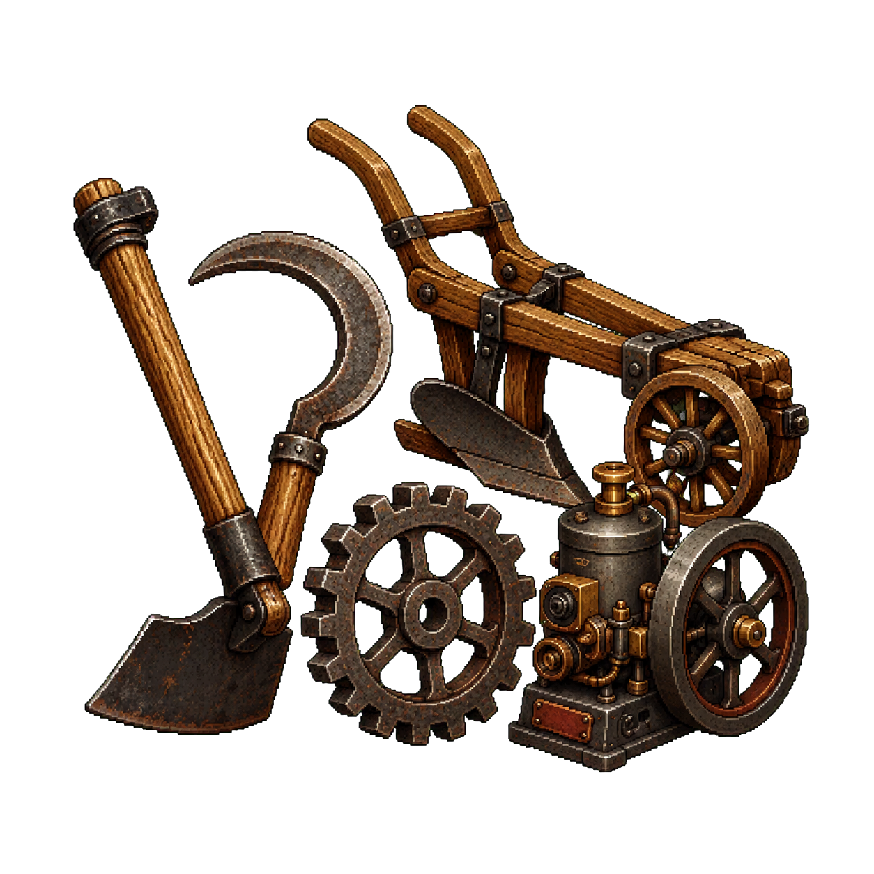Farming tools evolving through four eras